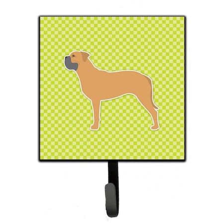 Carolines Treasures Bullmastiff Checkerboard Green Leash or Key Holder BB3871SH4